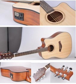 Resim Wınzz Masif Maun Ağacı Jumbo Kasa Elektro Akustik Gitar-Kılıflı 