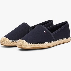 Resim Tommy Hilfiger Kadın Th Bayrak Nakışlık Canvas Espadrille Loafer Ayakkabı - Lacivert Space Blue 