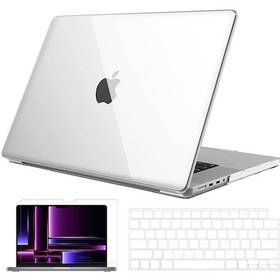 Resim NovStrap Apple Uyumlu MacBook Pro 2023 M2 14.2 inc A2779 Parlak Kılıf + Şeffaf Klavye Kılıfı + Film 