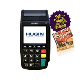 Resim Hugin Tiger 4G T300 Yeni Nesil Mobil Yazar Kasa POS - Willy Wonka Defter Hediye 