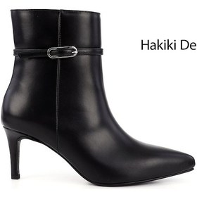 Resim Gönderi R Siyah Fermuarlı İnce Topuklu Hakiki Deri Bot Siyah 