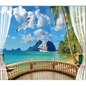 Resim Olinpa Cam Ocak Arkası Koruyucu | Balkon ve Deniz 