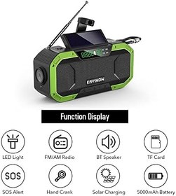 Resim Acil Solar El Krank Radyosu 5000mAh Güç Bankası Şarj Cihazı Flaş Işığı Açık Kamp Hayatta Kalma Radyosu,güneş enerjisi şarj radyo 