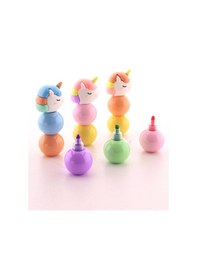 Resim Bitontoptan-3 Adet 9 Kalemli Unicorn Tasarımlı Fosforlu Kalem Set Sarı 