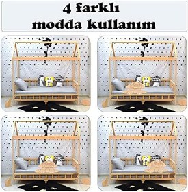Resim Markaawm Doğal Çam Montessori Karyola Çocuk ve Bebek Yatağı 80X130 