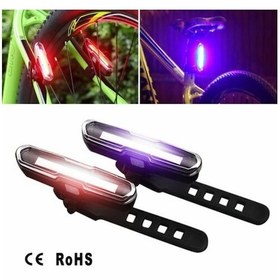 Resim Rohs 3 Renk 168 Lümen Usb Şarjlı Polis Çakar Bisiklet Stop Siyah 