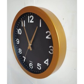 Resim Bahat Tedarik Altın Varaklı Otel Salon Ofis Duvar Saati 36 Cm Camlı 