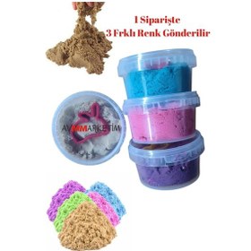 Resim Kutulu Kinetik Oyun Kumu Oyun Kalıbı Hediyeli Kinetik Kum Doğal Oyun Kumu Çok Renkli 