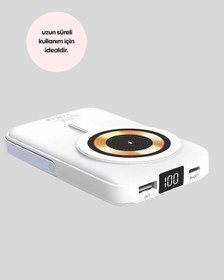 Resim Ceylan Adam Manyetik Kablosuz Powerbank 22.5w Hızlı Şarj Lcd Ekranlı Çok Renkli 