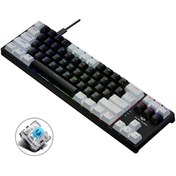 Resim Valkyrie Blue Switch Dark Alien K710 71 Tuş RGB Gaming Klavye - Mekanik Mavi Tuş Type-C - 2 Kademe Yükseklik BeyazSiyah 