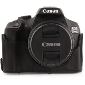 Resim MegaGear Canon Eos T7, 2000d (18-55MM) Suni Deri Fotoğraf Makinesi Kılıfı 