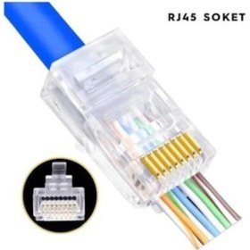 Resim Yeni Nesil Rj45 Cat 6 Konnektör 100 Lü Paket 1. Sınıf Kalite 