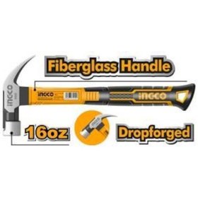 Resim Ingco HCHD0166 Endüstriyel Fiberglass Saplı Çatal Çekiç 450g 