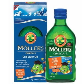 Resim Möllers Omega 3 Cod Liver Oil Tuttu Frutti Aromalı 150 ml 