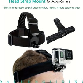 Resim Kafa Kayışı Montaj Kemeri DJI Osmo Action 4/3, Insta360 Ace Pro Go3, for GoPro 12/11/10/9/8/7, AKASO, Xiaoyi, Yi 4k Spor Kamera Aksesuarları için | Hero Kamera için Güvenli Uyumlu Üç Lastikli Kayışlı, Aksiyon Kamerası Montajı | Güvenli Uyumlu Kayış | Ayarlanabilir Başlık, Kamera Montaj Aksesuarları 