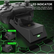 Resim Honeybeeshop Siyah 1 Xboxone Bağlantı İstasyonu 2 Adet 1100mah Pil Xbox One S X Serisi İçin Direkt Şarj Abs Reçine 2 Tutucu 4 Kapak Usb Çift Kullanım 