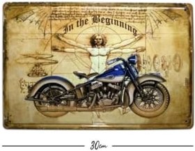 Resim caju art & decoration Begining Motor Temalı 20x30 Cm Metal Plaka Metal Tablo 