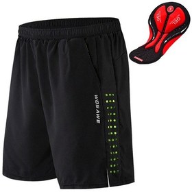 Resim 3d Jel Dolgu Ve File Astarlı Erkek Bisiklet Şortu Nefes Alabilir Hızlı Kuru Bol Kesim Bisiklet Şortu Bisiklet Koşu Yaz Şortu Siyah 