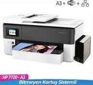 Resim Officejet Pro 7720 Çok Fonksiyonlu A3 Yazıcı + Bitmeyen Kartuş Sistemli + Anakart Yazılımlı HP