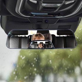 Resim Geniş iç ayna, bebek izleme iç aynası, şeffaf, kavisli ayna, güvenlik aksesuarı, çok yönlü, SUV kamyon için 
