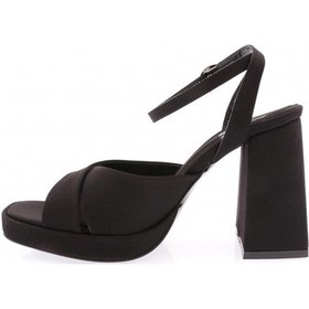 Resim Dgn 7751-23y Kadin Çapraz Bant Alçak Platform Yüksek Topuk Çapraz Bant Sandalet 7751-424-R1534 Siyah 