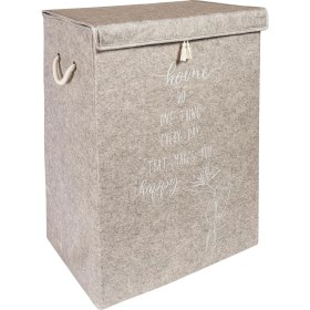 Resim Çamaşır Sepeti Kirli Çamaşır Torbası Çamaşır Sepet Keçe Kapaklı Çok Amaçlı Kutu Sepet Oyuncak Saklama Sepeti (55X40X30 Cm) 
