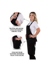 Resim 2 Adet Simple Ayarlanabilir Askılı Mutfak Önlüğü Siyah 