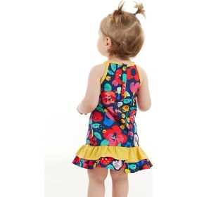 Resim Denokids Çiçekli Kız Bebek Poplin Pamuklu Yazlık Elbise 
