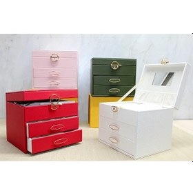 Resim Deri Kaplamalı Makyaj Ve Takı Kutusu Spr3610 