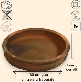 Resim Toprak Güveç Tava- Fırın Kabı Toprak Tepsi 33 cm 5-6 kişilik Diğer 