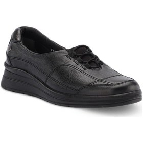 Resim Forelli Hefa Tam Anatomic Doğal Deri Kadın Günlük Ayakkabı Siyah 