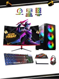 Resim RAMTECH BİLGİSAYAR BF ROG PLUS İ5-9400F 16RAM 480SSD GTX750Tİ-4GB 23,6 CURVED GAMING PC 