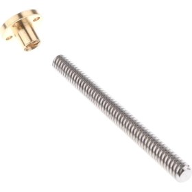 Resim Flameer T8 8mm Dia Dişli Vida Çubuk + Vida Somun 3D Yazıcı Step Motor 100MM (Yurt Dışından) 