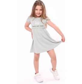 Resim Toontoy Kids Toontoy Kız Bebek Faire Un Voeu Baskılı Elbise Yeşil 