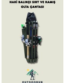 Resim Outdoorun Haki Balıkçı Sırt Ve Kamış Olta Çantası 