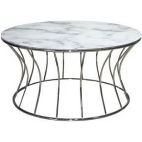 Resim Brc Kum Saati Orta Sehpa Model 1026 Beyaz Mermer Temper Cam Metal 