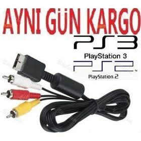 Resim Playstation 2 3 Ps2 Ps3 Tv Av Bağlantı Kablosu 