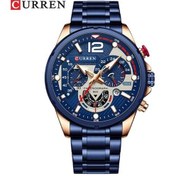 Resim Prestigegoods 8395 Curren Erkek Kol Saati, Mavi Kahverengi, Çelik Kayış, 23cm, Quartz, 3atm Suya Dayanıklı, Alaşım Kasa, 47mm Kadran Kahverengi 