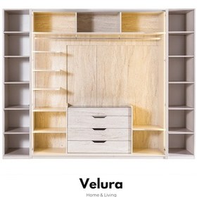 Resim Tress 6 Kapaklı Temperli Cam Gardırop Dolap Krem 