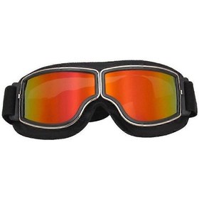 Resim Vintage Motosiklet Gözlükleri Deri Sürüş Off-road Çizilmeye Karşı Toz Geçirmez Gözlükler Erkekler Kadınlar Yetişkinler İçinsiyah-f 