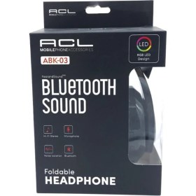 Resim Acl Abk-03 Kablosuz Rgb LED Bluetooth Kulaklık Siyah 