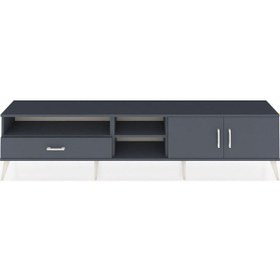 Resim Arges Tv Ünitesi 3 Raflı Tek Çekmeceli 2 Kapaklı 220x30x51 Antrasit-antrasit Antrasıt/antrasıt - Antrasıt 