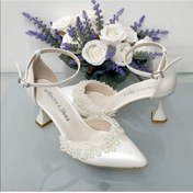 Resim Almera's Shoes Kadın Inci Detaylı 7cm Gelin Ayakkabısı 