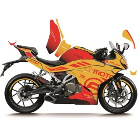 Resim Cfmoto 250SR "sarı - Kırmızı" racıng (Gs) model Parçalı Motosıklet Kaplama Stıcker Etıket Modelı 