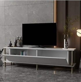 Resim Meltem Çelik - BMdekor TV Sehpası Agora Beyaz 150 cm 