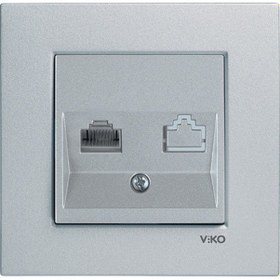 Resim Viko Novella Gümüş Tekli Data Priz Çerçeveli 