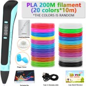 Resim 1 SET 3D Baskı Kalem Seti - Kendin Yap Çizim ve Baskı Araçları, 9m/36m/50m/100m/200mpl Yedek Dolgular, Parmak Koruyucu, Sanatçı Kılavuzu ve LCD Ekranlı Standlı Çoklu Modlu DIY El Sanatları Araçları, Mükemmel Doğum Günü veya Yılbaşı Hediyesi 