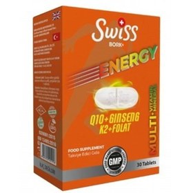 Resim Swiss Bork Energy Q10 + Gingeng + K2 + Folat 30 Tablet 