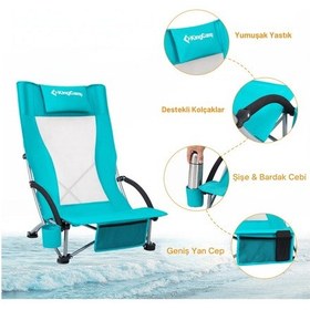 Resim Kingcamp Lilac High Comfort Plaj Ve Dinlenme Sandalyesi Cyan Mavi 