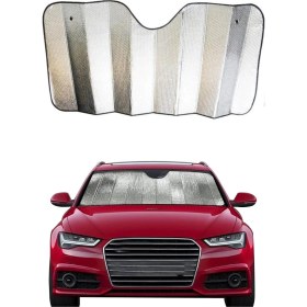 Resim By Nevser® 120*55 cm Ambalajlı Vantuzlu Araç Içi Ön Cam Perdesi Katlanabilir Güneşlik 